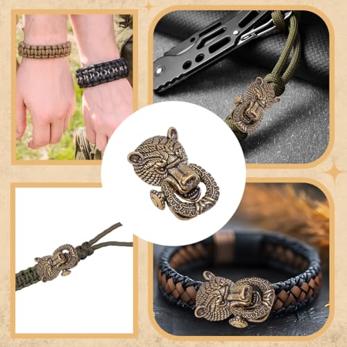 Perle en laiton ours pour création de bijoux artisanaux et customisation paracorde