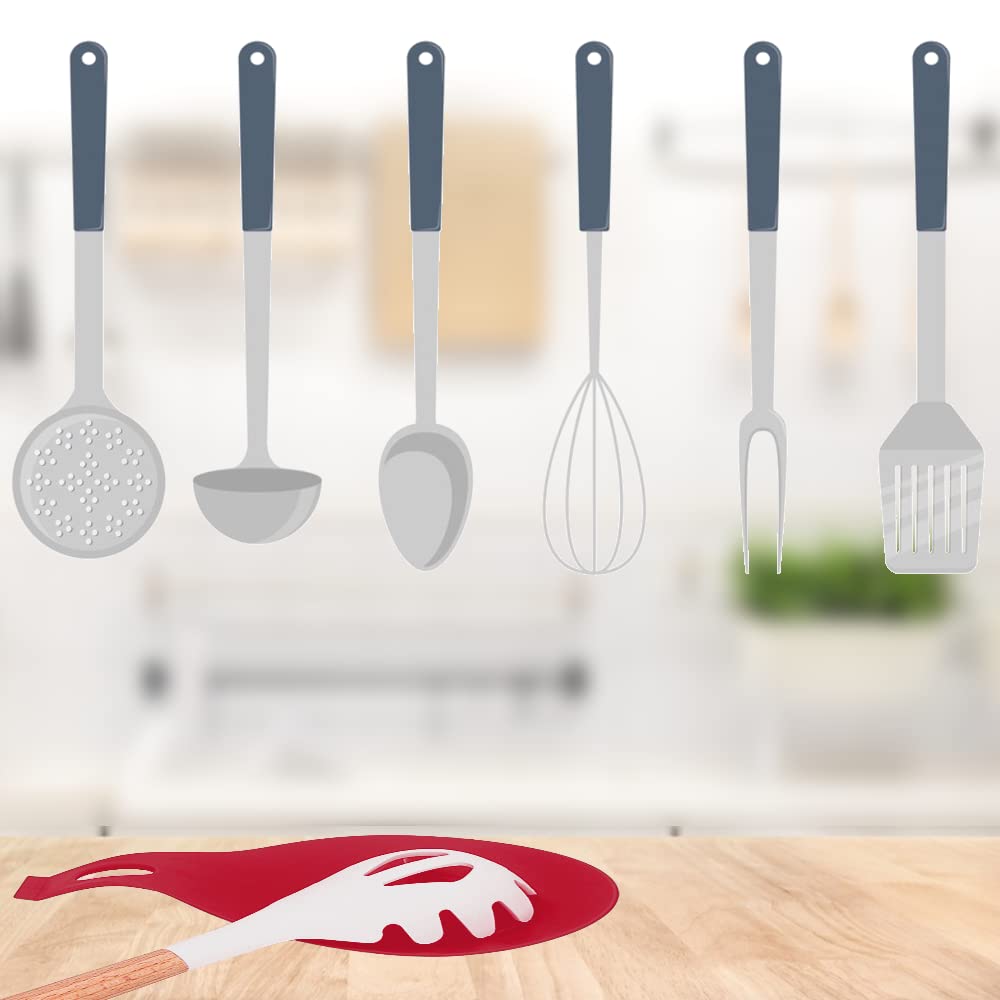 YFOX Lot De 5 Supports Cuillère Silicone - Forme Amande - Anti-dégâts Et Lavable Au Lave-vaisselle