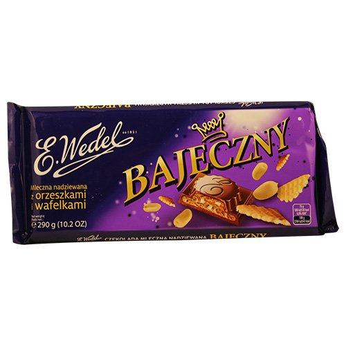 E. Wedel Bajeczny Milk Chocolate with Peanut and Hazelnut Filling with Pieces of Wafers and Peanuts 290g