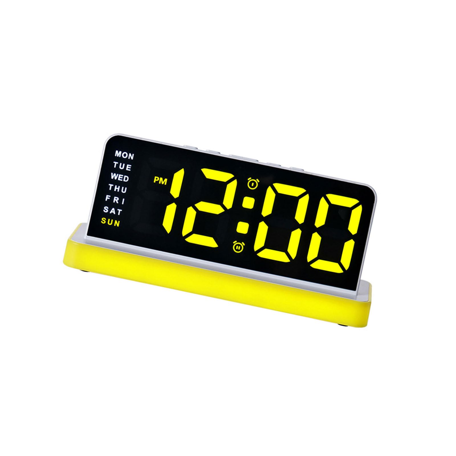 Shntig Yellow Bedside Alarm Clock With Large Number Led Screen And Gentle Night Light For Bedroom Nightstands And Desks Alarm Clock Bedside Led Night Light Weekday Display Large Number Bedroom Desk Sleep Routine Up