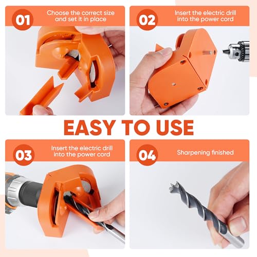 image for Seese Tool Multipurpose Drill Bit Sharpener Tool with 2 Grinding Wheel