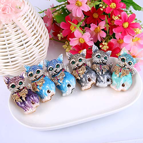 Image of EVER FAITH Austrian Crystal Lovely Plump 3D Bowknot Cat Brooch Enamel Pet Animal Kitten Brooches Dress Suit Sweater Scarves Accessoriesfor Women