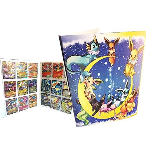 Card Holder Collection Handbook Trading Card Album for Pokemon Holds up to 324 Trading Cards (Pikachu Cover Blue Deluxe Edition)