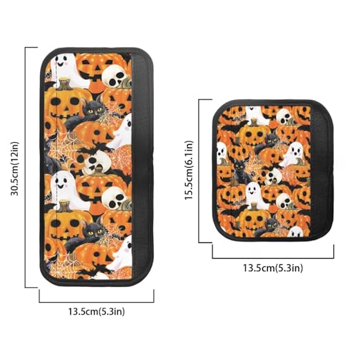 Image of Pumpkin Fridge Door Handle Covers Ghost Refrigerator Handle Covers Set of 6, Non-Slip Microwave Dishwasher Door Cloth Protector, Keep Off Fingerprints,Food Stains Halloween Decor