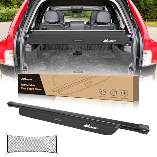 Nilight Trunk Cargo Cover for Volvo XC90 2003-2014, Retractable Security Shade Rear Cargo Cover, with Trunk Storage Net