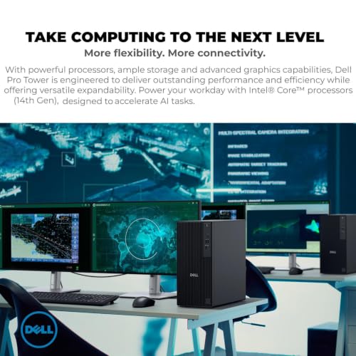 Image of Dell 2026 Pro Tower Desktop for Corporate & Business | Intel i7-14700T 20-Core 5.2GHz | 64GB DDR5 | 2TB SSD | Multi-Display | Windows 11 Pro | Enterprise Security | Next Gen OptiPlex | Jet Black