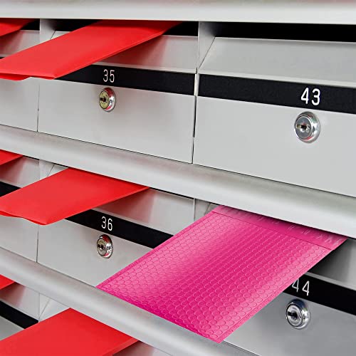 Amiff Poly Bubble Mailers 8.5 X 11, Pink Bubble Poly Mailers 25 Pack, Waterproof Padded Shipping Bags, Lightweight Padded Shipping Envelopes For Packaging, Cushioning Padded Envelopes Self Seal #TOP6