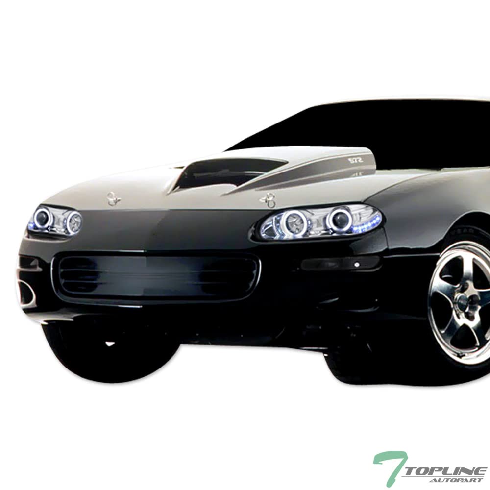 Topline_autopart Black Clear Housing Front Bumper Turn Signal Lights Parking Lamps k2 Compatible With 93-02 Chevy Camaro