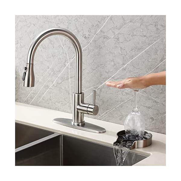 Glasbrause für Küchenspüle - Metall Brushed Nickel Cup Washer, Faucet Cup Rinser Cleaner Kitchen Sink Bottle Washer for… – Bild 3