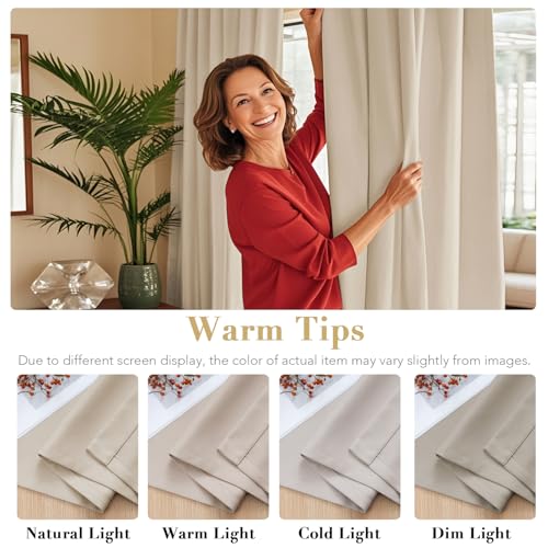 Image of H.VERSAILTEX Blackout Curtains Thermal Insulated Window Treatment Panels Room Darkening Blackout Drapes for Living Room Back Tab /Rod Pocket Bedroom Draperies (2 Panels, Fog, 52 x 72 Inch)