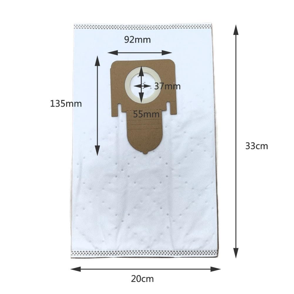 Sacs d'aspirateur en non-tissé à 5 couches compatibles avec Thomas pour Aqua PET & Family - Sacs à poussière en non-tissé - Ajustement précis pour débris secs et humides - Blanc