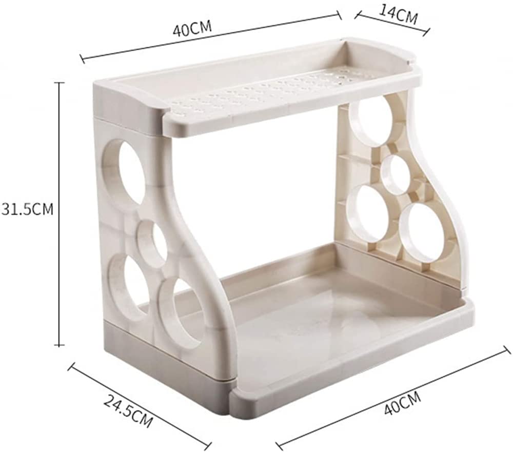 Portaspezie a 2 livelli, scaffale multifunzionale da cucina autoportante, espositore per bottiglie di barattoli per bancone della cucina