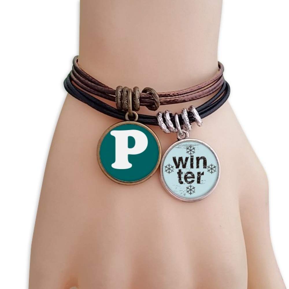 offbb Botswana Currency Symbol Pula BWP bracelet en cuir de bracelet saison hivernale à la corde