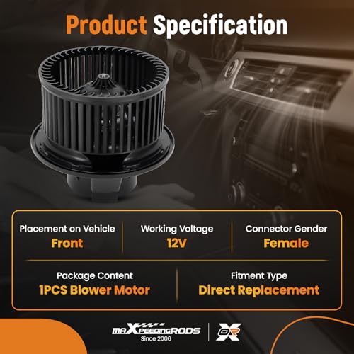 Image of maXpeedingrods 700154 HVAC Blower Motor with Fan Cage Fits for Jeep Liberty 2002-2007, for Jeep Wrangler 2002-2006 Gas OHV Sport Utility # 5066553AA 5139720AA 68028890AA