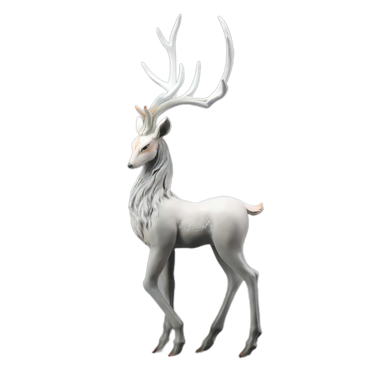 Figurka Renifera, Dekoracja Renifera - żywiczna figurka jelenia | Elegancka statua jelenia na ozdoby świąteczne, żywiczne figurki zwierząt łosi do wystroju domu