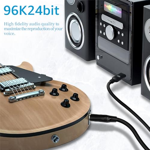 DSD TECH SH-AU20B USB to 6.35mm Recording Audio Cable Supports 96Khz 24Bit Sampling Rate, Black, 5.9 feet - Image 3