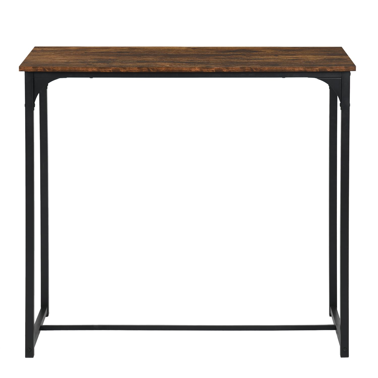 Tavolo Bar con 4 Sgabelli, Set Tavolo Cucina Penisola Vintage (100x50x90cm) - MDF+Ferro Robusto, Sedia con Poggiapiedi Anti-Graffio, Adatto per Sala da Pranzo Balcone Bistrot (Marrone Retrò)