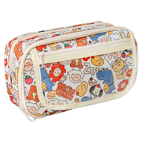 Image of FunBlast Pencil Pouch For GirlsKawaii Pencil Pouch, Aesthetic Pencil Case Organizer, Large Capacity Stationary Organizer Case, Multipurpose Zipper Pouch For Kids & Adults (D),multicolor