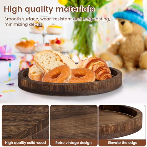 Plateau en bois de 30 cm pour centre de table bohème et chic - 4