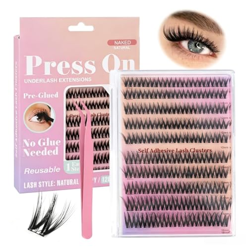 Image of MAYCREATE Self Adhesive Eyelashes Black Natural Wispy Lash Clusters 120Pcs
