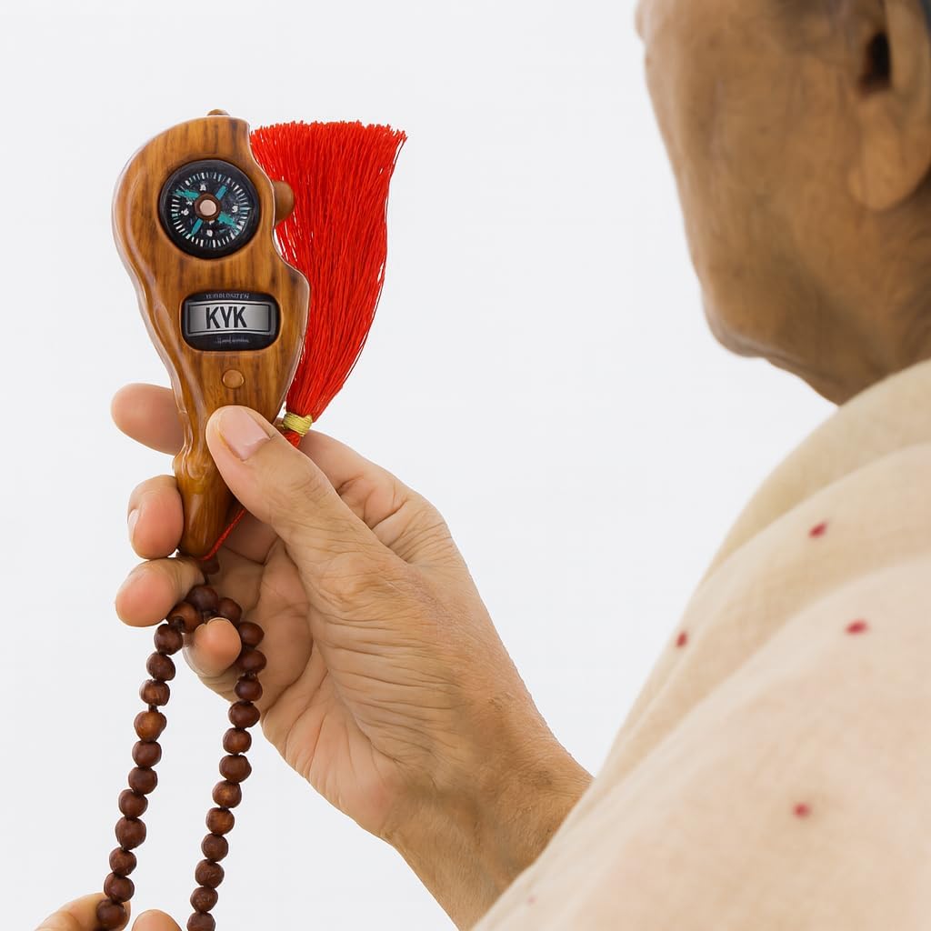 ORBITORA Combo Wooden Digital Finger Counter wit Small LED Display Adjustable Finger Tally Counter for Chanting Meditation & Tasbih Counting Use for naam jaap Mantra Jap jaap Counter Multicolor 3