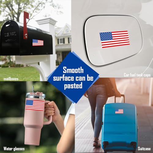 Image of American Flag Stickers,USA Patriotic Stickers 10 Pack Durable & Waterproof Decals for Car Bumper /Truck /Motorcycle /Helmet /Laptop /Window /Water Bottle /Mail Box