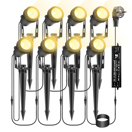 B-right Gartenbeleuchtung led außen, 8er Set Gartenbeleuchtung mit...