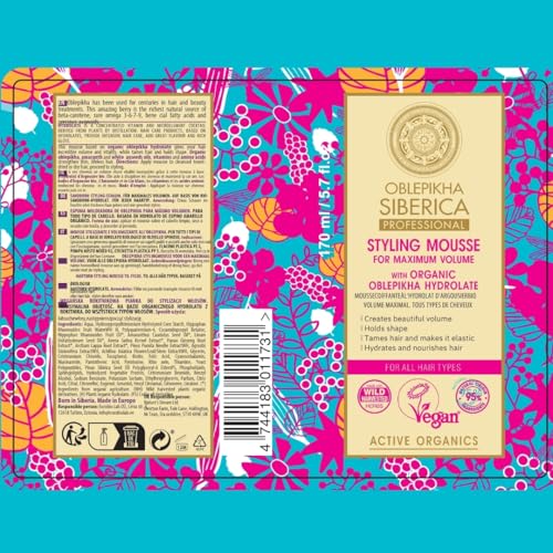 Espuma Moldeadora de Oblepikha de Natura Siberica Pelo Rizado | Rizos Definidos y Volumen Natural | Vegana y Sin Siliconas apta Método Curly - imagen 2