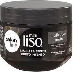 Salon Line, Máscara Matizadora, Meu Liso, Preta, Vegana - Cabelos Lisos, 300 g