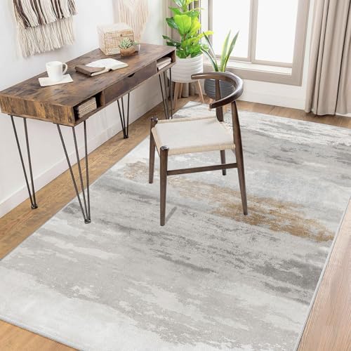Tapete Enkor 4x6 Marrón y Gris Lavable Antideslizante miniatura 7