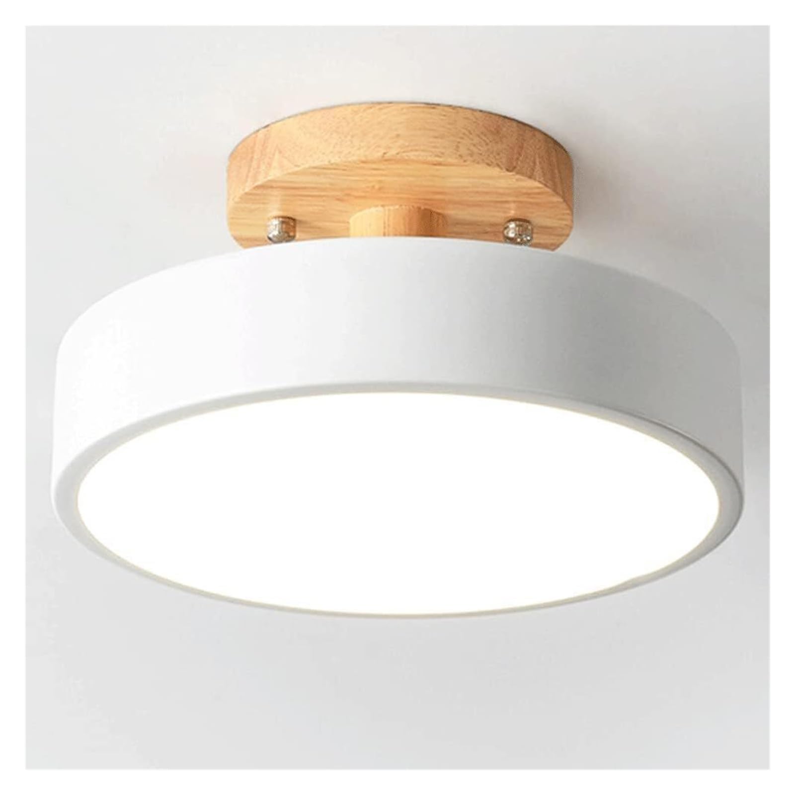 Plafonnier moderne à intensité variable HJLJKG en bois noble et LED - 8