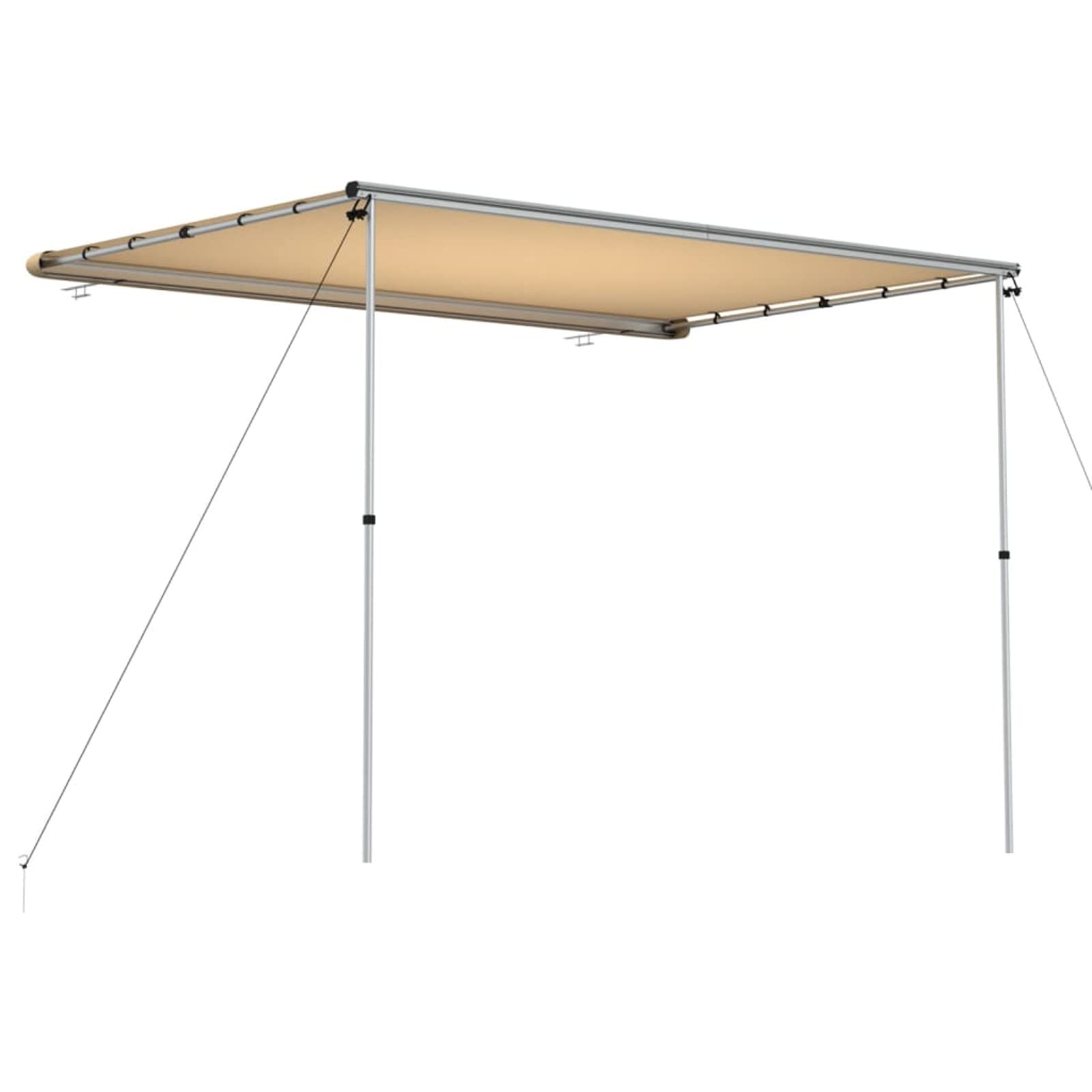 Gecheer Wohnwagen-Markise Balkonmarkise Terrassenmarkise Sonnenmarkise Sonnenschutz Sichtschutz Terrasse Garten Balkon Outdoor-Markise 3x2x2,15 m Beige