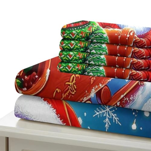 Noël Parure de Lit Microfibre Sans Repassage et Zip Caché 135x200