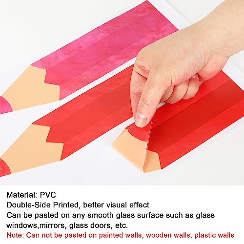 Image of Whaline 9 Sheets Back to School Pencil Window Clings