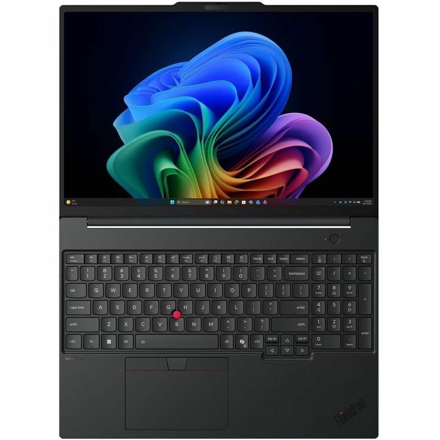 Image of Lenovo ThinkPad T16 Gen 5 21WT0064US 16 inch Copilot+ PC Notebook - WUXGA - 60 Hz - Intel Core Ultra 7 Series 3 355-32 GB - 512 GB SSD - English Keyboard - Black - Intel Chip - 1920 x 1200 - Windows 11