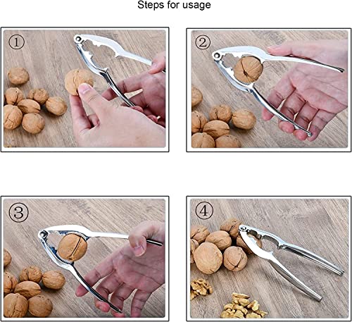 Foto von Tuofang 2PCS Nussknacker Walnüsse, Nussknacker, Hochwertiger Nussknacker aus Edelstahl, für Geeignet Nüsse oder Schalentiere (Silber)