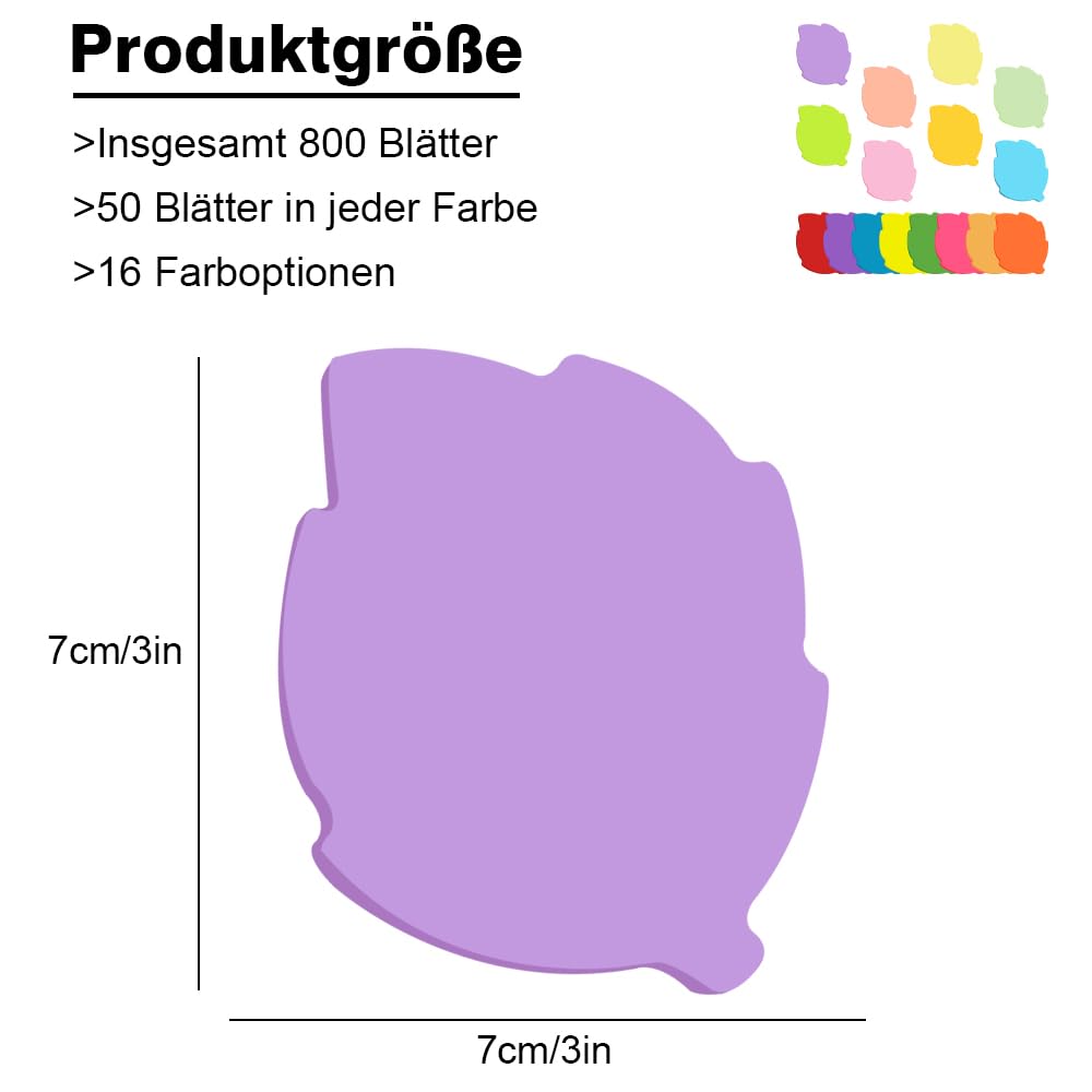 Coloured Self-Adhesive Notes 16 Colours 800 Sheets Plum