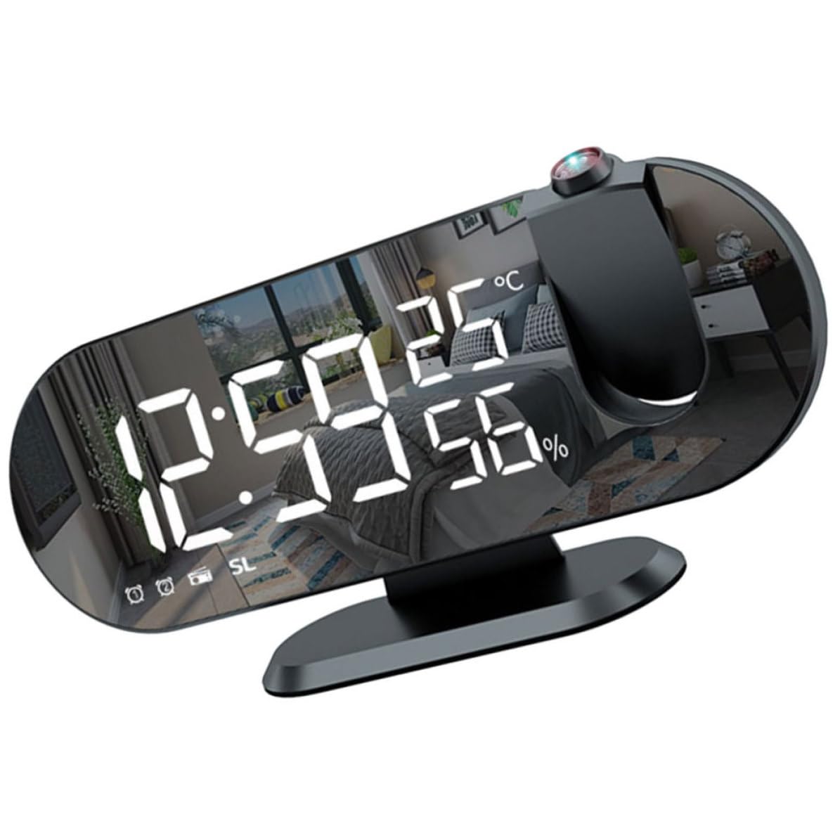 DECHOUS Reloj Despertador Digital LED Proyección para Dormitorio y Oficina, Pantalla Grande, Material Abs, Diseño Eléctrico Moderno y Funcional