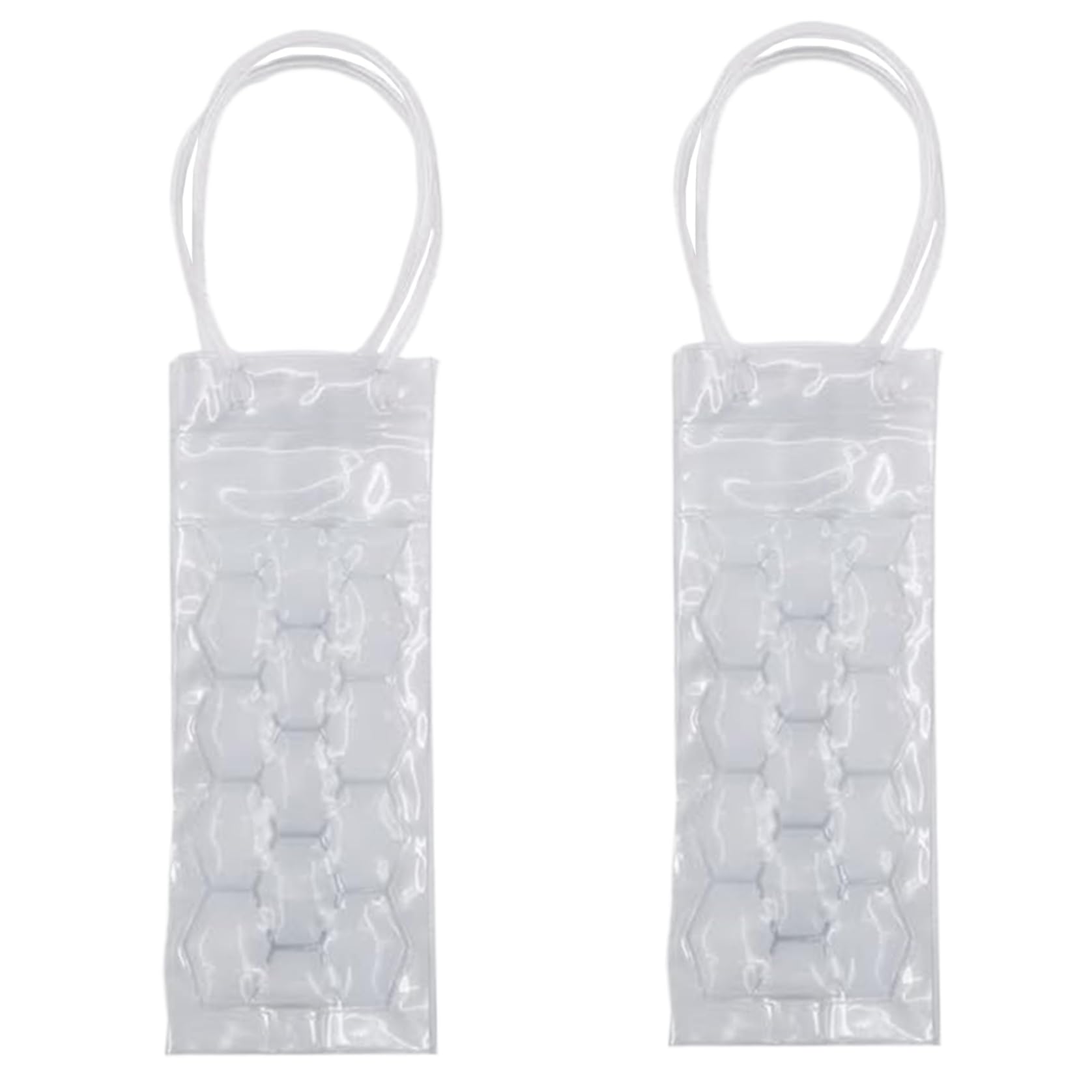 Bolsa de refrigerador de vino transparente y plegable con asa para botellas (2 piezas)