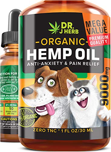 Hemp Oil for Dogs Cats Natural Hemp Extract Drops 9000 mg Made in