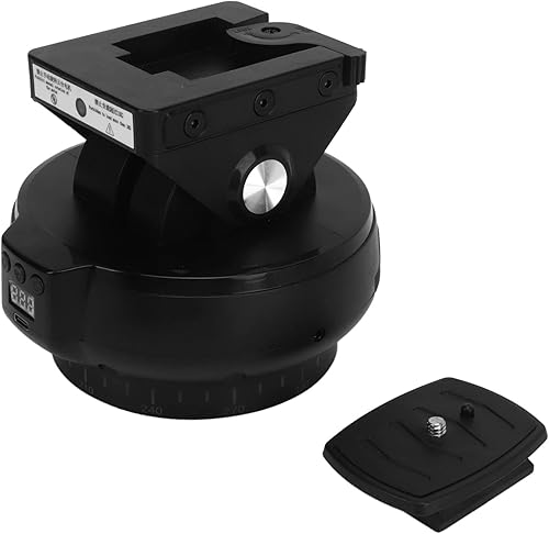 Miniatura 9 de Cabezal panorámico motorizado mejorado, cabezal panorámico motorizado de seguimiento facial AI de 360 con control remoto, cabezal de trípode