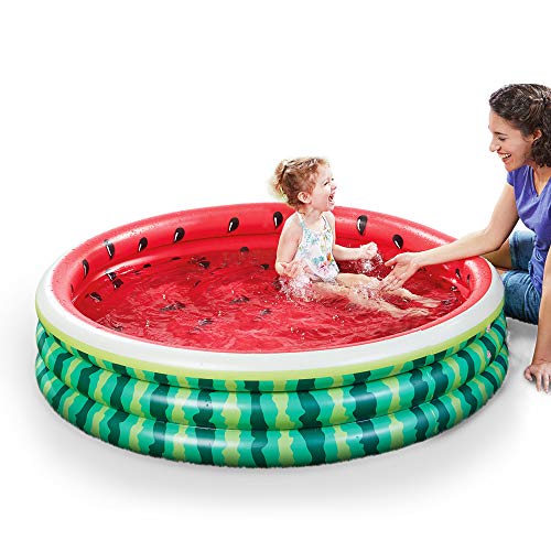 Kiddie Pool 5 Feet Watermelon Durable Inflatable Pool for Kids, Large Baby Pool Water Play Pool and Ball Pit for Indoor or Outdoor