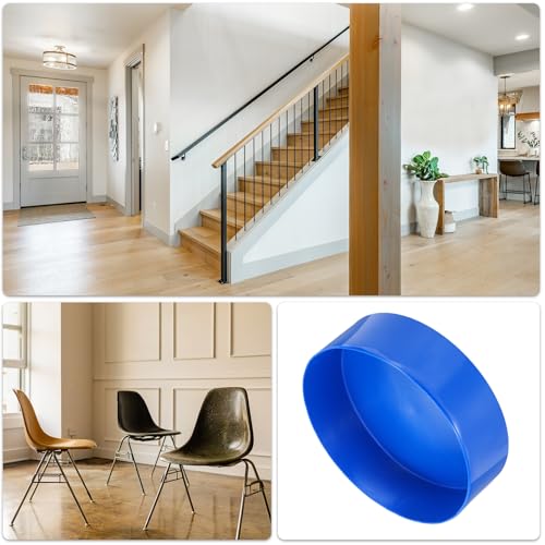 Image of uxcell 2pcs Rubber End Caps 190mm(7 1 /2 Inch) ID x 80mm(3 1 /8 Inch) H Vinyl Round Tube Bolt Cap Cover Screw Thread Protectors Blue