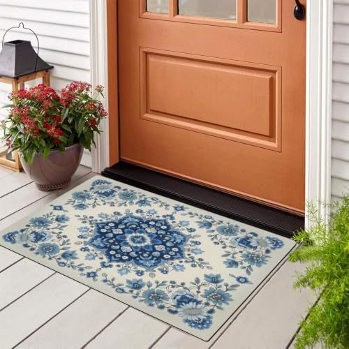 Tapis sol pour entrée d'animaux et cuisine style Palais Européen bleu brumeux - 5