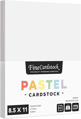 Papel de cartulina de color pastel blanco de 8.5 x 11 pulgadas, ideal para artes y manualidades, invitaciones de boda, tarjetas e impresión de
