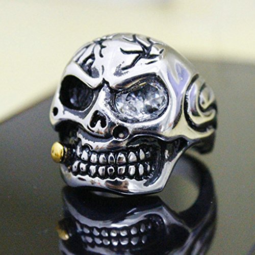 Image of Genuine Stainless Steel Ring Jewelry for Men Fashion Punk Biker Skull Rings