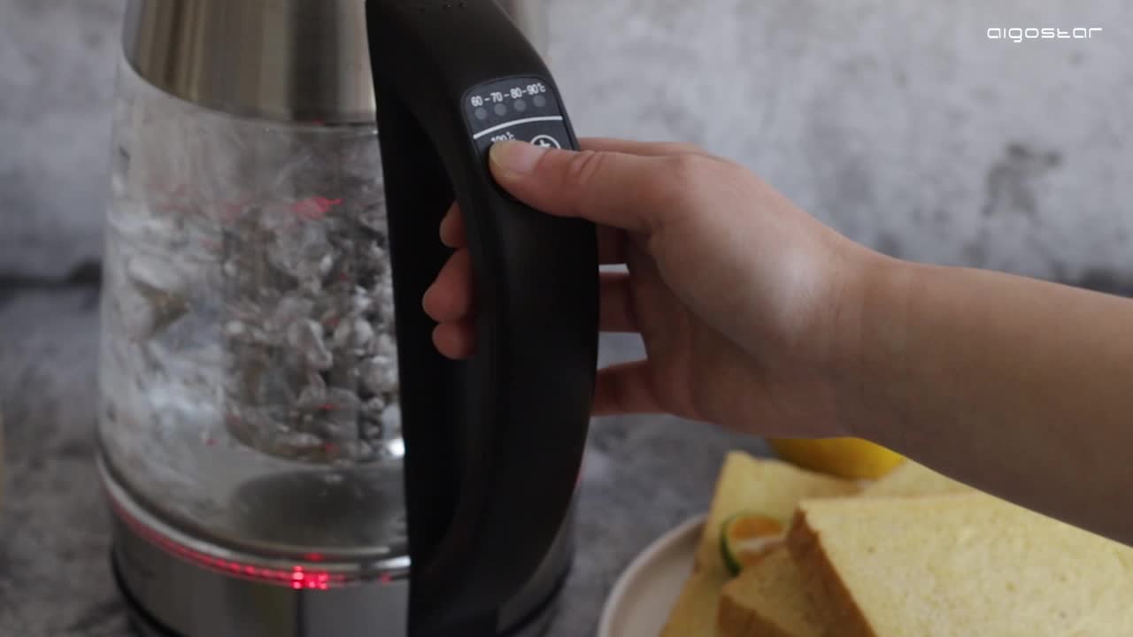 Aigostar Glas Wasserkocher mit Temperatureinstellung 1,7L, 2-in-1 Teekocher mit Edelstahl Teesieb, Temperaturwahl 60°-100°C Farbwechsel LED Beleuchtung, 120 Minuten Warmhaltefunktion, BPA-Frei – Bild 8