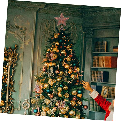 Cabilock 1 Peça Pentagrama Árvore Topo Estrela Árvore Festiva Tooper Glitter Árvore De Natal Topper