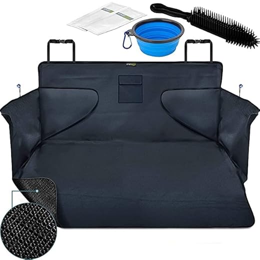 smartpeas Funda para Perros - Funda para Maletero de Coche Universal - protección Evita Humedad Suciedad pelos - Material Antideslizante - Funda Resistente con Lateral 185x105x36 cm