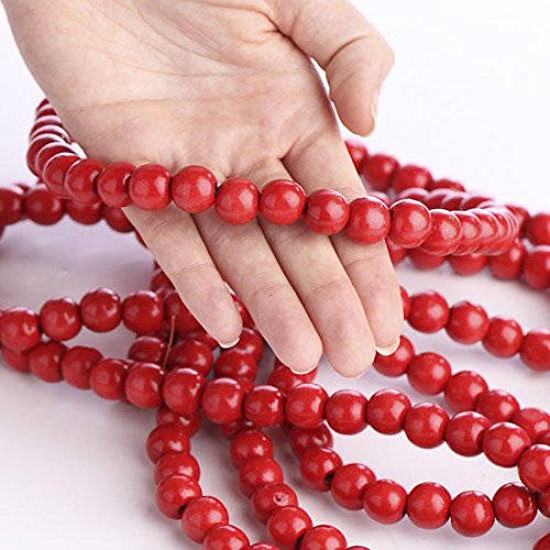 Red Wooden Bead Christmas Garland-an Old Fashioned Holiday Tree Garland for Christmas Tree Decoration by Factory Direct Craft